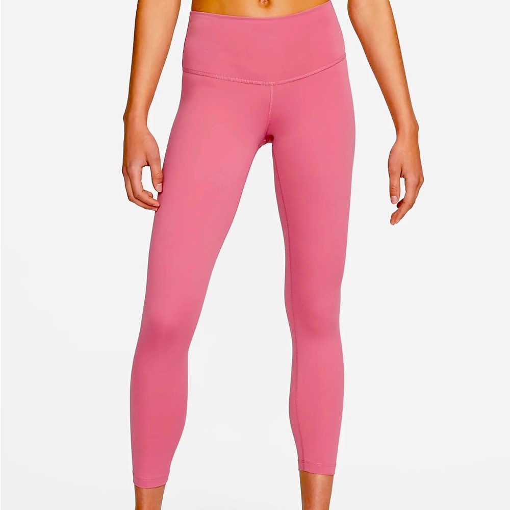 Womens Nike One Mid-Rise Tight Fit Training Tights AJ8827-614 size Pink-Small